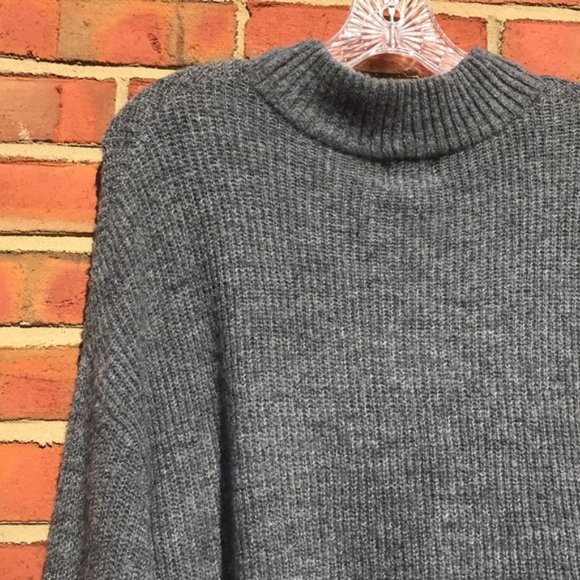 Gray and Pink Revolve John + Jenn Varsity Stripe Mock Neck Sweater - Picture 12 of 13